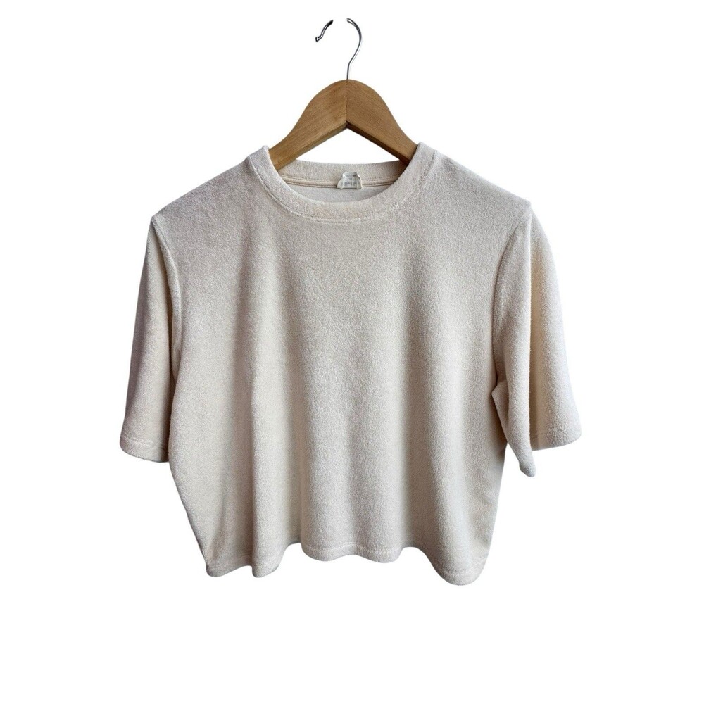 Aritzia Wilfred Free Terry Cloth Shirt Women’s Size XXS Basic Cropped Boho